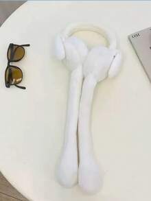 1pc Kids Solid Color Cute Rabbit Ear Earmuffs, Warm Ear Protection For Autumn/Winter - 1pc - View 4