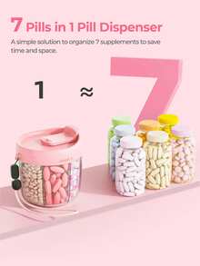 7-Compartment Portable Pill Organizer Box, Vitamin Storage Container With Anti-Mix Design, Large Opening For Easy Access