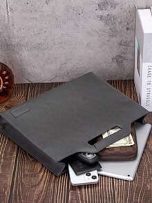 Nueva bolsa de gran capacidad para hombres, maletín de negocios casual, bolso de mensajero, el mejor regalo para el novio - Negro - Ver 9