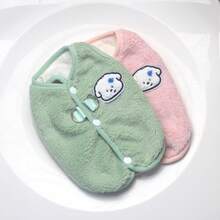 宠物秋冬季抓绒背心外套，保暖衣物，适合小型犬猫穿着，小型犬服装和小型猫服装。 - 彩色 - 查看 4