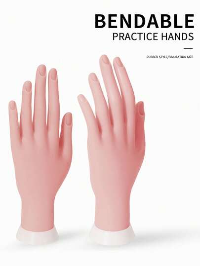1 قطعة أدوات فن الأظافر يد مزيفة لممارسة المناكير، يد بلاستيكية ناعمة ومرنة لتدريب فن الأظافر، ممارسة الصالون والتصميم الذاتي، أصابع قابلة للحركة لطلاء الجل والأكريليك ومسحوق الغمر، مثالية للمبتدئين والطلاب والمحترفين، هدية مثالية لعيد الميلاد وأطقم أظافر عيد الحب