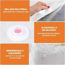 12 bolsas de almacenamiento al vacío - con bomba electrica bolsas de compresión reutilizables y ahorra de espacio alta capacidad para guardar edredones ropa cobertores almohadas - 12 piezas - Ver 9