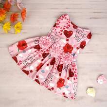 1pc Small/Medium Pet Dress, Cute Princess Style For Dogs & Cats, Valentine's Day