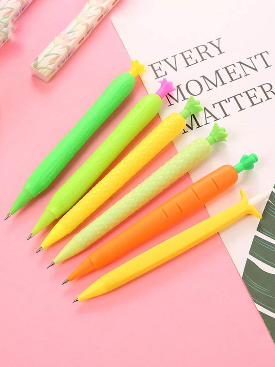 3pcs/Set Creative Automatic Pencils With Cartoon Fruit Designs, Continuous Lead, For Students And Children Writing, Drawing - Multicolor - View 1