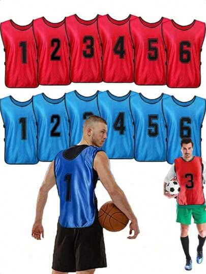 4pcs/Set Competitive Training Jerseys, Sports Training Uniforms - Team Competitive Training Jerseys, Football Jerseys, Competitive Training Vests, Basketball, American Football, Baseball Team Training Jerseys - Durable, Lightweight, Quick-Dry Training Jerseys, Suitable For Sports Teams And Club Team Building And Promotion Activities, Basketball/American Football Training Numbered Jerseys