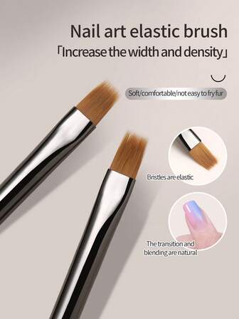 annies Pincel Elástico para Unhas, Pincel Desfocado de Gradiente, Pincel Especial de Cabeça Redonda, Vassoura Pincel para Pintura