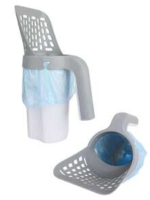 大容量猫砂铲带防溅罩，细网猫砂铲，便捷猫砂清洁工具套装，高效清洁宠物猫砂盆 - 彩色 - 查看 7