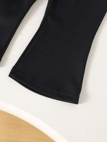 2件套女婴可爱红色短袖T恤+黑色裤子套装，春夏款 - 紅色 - 查看 6