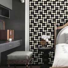 Ismoon Papel pintado para despegar y pegar color negro y beige 17.3 x 118 pulgadas - negroNegro y Beige - Ver 7