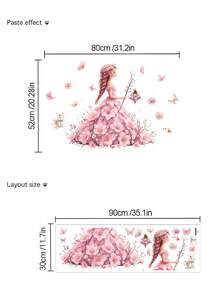 Adesivo de parede com borboleta rosa (1 unidade), estilo romântico e delicado para meninas, ideal para sala de estar, quarto, quarto infantil e decoração de casa. Adesivo de vinil fosco removível, perfeito para a primavera e como presente de aniversário ou formatura. - Rosa - Ver 7