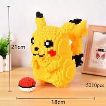 5210pcs Pokémon Anime Pikachu Rhinestone Micro Building Blocks Game Model Mini Brick Figurine Stress Relief Gift - Multicolor - View 6