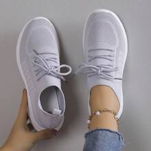 Women's 2026 Spring/Summer Bohemian Style Lightweight Non-Slip Breathable Slip-On Gray Casual Sports Shoes, Women's Outdoor Vacation Fitness Must-Have Casual Sports Shoes - Light Grey - View 10