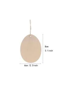 20个DIY木质镂空雕刻复活节彩蛋吊坠，包含20种图案和20根绳子，复活节家居派对装饰，绘画礼物，春节装饰，礼品包装标签，餐厅/酒店/卧室/客厅装饰 - 杏色 - 查看 8