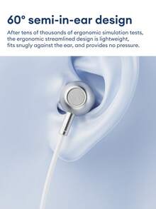 Lenovo 联想 YF20 有线入耳式耳机，配备大动圈单元、环绕立体声、高品质音频、低延迟、高清麦克风，适用于通话、学习、游戏、运动，支持 Type-C 和 3.5mm 双接口。 - 米色 - 查看 6