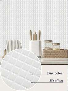 Tapet autoadeziv impermeabil din vinil texturat, mozaic, DIY, pentru faianță, autocolante mici pătrate pentru faianță, decorațiuni interioare, plăci autoadezive, autocolante de renovare, panouri de perete detașabile, tapet, decorațiuni de primăvară, reîmprospătează-ți casa, autocolante decorative Rama, cadouri de ziua de naștere și absolvire