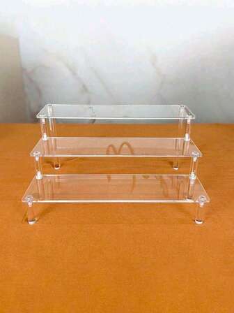 1pc Multi-Layer Acrylic Display Stand, Multifunctional Desktop Acrylic Storage Rack, Suitable For Displaying Figurines, Perfumes, Cosmetics, Accessories, Etc. Transparent Acrylic Handmade Doll, Perfume, Cosmetics, Cake Accessories Multi-Purpose Storage Rack.