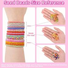 9700pcs 39-Color Mixed Glass Seed Bead DIY Jewelry Making Kit, Craft Gift For Women, Friendship Bracelet Beading Set, 3 Styles Available (A/B/C) - 39-color Rice Beads - View 2
