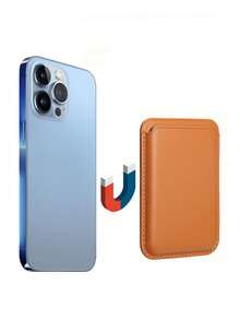 Magsafe Magnetic Card Holder PU Leather Phone Back Sticker Case Compatible With IPhone - Multicolor - View 12