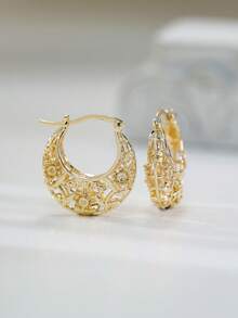 Đôi bông tai thời trang với mặt dây chuyền rỗng hình giỏ hoa, hoàn hảo cho cả trang phục hàng ngày và các sự kiện đặc biệt. - Hoa tai - Xem 13