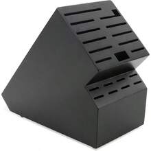 20 Slot Knife Block Storage Without KnivesAcacia Wood Universal Knife Holder For Kitchen Countertop Large Butcher Block Organizer Easy Kitchen Knife Storage Black - Black - View 1