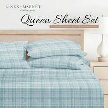 Simply Soft 4 Piece Sheet Set Polkadot Patterned Queen Aqua - Lunares aguamarina - Ver 3