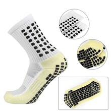 1 Pair  Anti-Slip Sports Socks For Yoga, Towel Bottom, Professional Hot Glue Application, Football Training Thick Towel Bottom, Mid-Length Anti-Slip Basketball Socks - 彩色 - 查看 8
