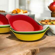 Set Of 10 Matte Plastic Boat-Shaped Appetizer Dishes (600ml) For Snack Bars And Restaurants - Yellow - View 2
