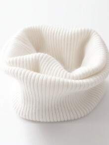 1 pezzo Scalda collo unisex in lana tinta unita, scaldacollo lavorato a maglia spesso e caldo, sciarpa da collo versatile per autunno/inverno - Multicolore - Visualizzare 7