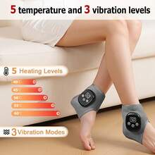 FollowBreak 1 pièce Masseur de pied et de cheville avec 3 réglages de vitesse et 5 niveaux de température, écran LCD, masseur de cheville, masseur de pied rechargeable USB, conception confortable et portabilité - Multicolore - Voir 3
