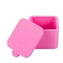 Caja de distribución de alimentos de silicona para niños, contenedor de aperitivos de 2/4 pulgadas, color rojo/rosa/púrpura/verde/naranja/azul, 1/3 Uds. - cuadrado azul - Ver 4