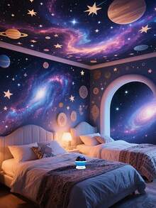 Rotating Starry Night Light For Kids | Rotating Starry Sky And Moon Projection, Powered By USB | Cool Bedroom Decoration, Top Choice For Boys And Girls' Holiday Gifts - ánh sáng đa sắc - Xem 2