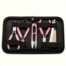 Pinze seghettate per gioielleria di alta qualità - Strumento professionale per la lavorazione di gioielli, con manico ergonomico rosa e punte appuntite, adatte per la realizzazione di gioielli delicati, ideali per principianti, utilizzabili per la creazione di perline, catene, strumenti per la realizzazione di gioielli e lavorazioni di perline. - Multicolore - Visualizzare 8