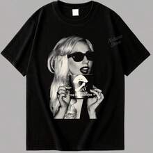 Lady GGaga Women's T-Shirt 100% Cotton NEW Pop Singer Style Premium Casual - Gaga 眼鏡 - 查看 1