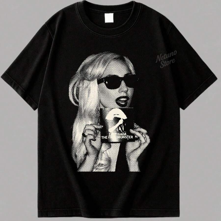 Lady GGaga Women's T-Shirt 100% Cotton NEW Pop Singer Style Premium Casual - Gaga 眼鏡 - 查看 1