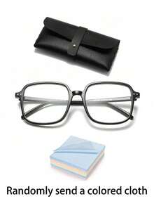 Women's Large Frame Glasses, Versatile Clear Lens, High-Quality Anti-Blue Light Glasses, Suitable For Casual Daily Wear Or Vacation, Great Gift For Family And Friends (Includes Glasses Case And Cleaning Cloth)