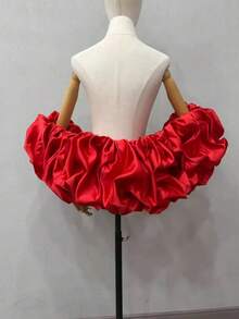 Bridal Shawl With Ruffle, Detachable Satin Fabric, Exaggerated Puff Sleeves, Photo Shoot Shawl And Shoulder Sleeve Bridal Accessory