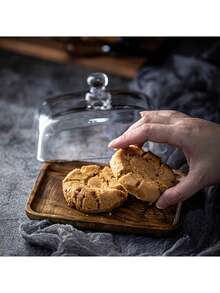 طبق عرض كعكة، صحن زجاجي شفاف للعرض؛ صحن حلوى، صحن طعام على الطراز الغربي، صحن عرض، صحن زبدة - قهوة بني - مشاهدة 6