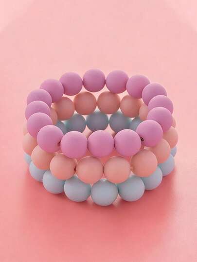 3件套女孩可爱串珠手链，适合日常佩戴和送礼