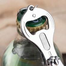 3-In-1 Portable Stainless Steel Nail Clipper And Bottle Opener With Keychain - Silver - View 4