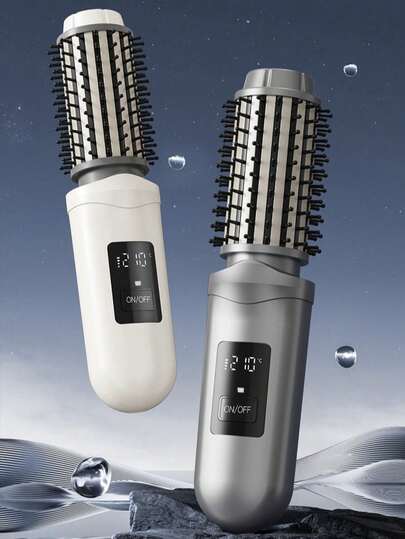 便携式无线直发梳，快速加热，恒温防烫设计，智能LED显示屏，USB充电，小巧轻便，适合居家旅行，是送给女性的完美礼物，专业造型工具，一次使用即可拉直和卷发，2600mAh电池容量