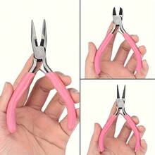 Pinze seghettate per gioielleria di alta qualità - Strumento professionale per la lavorazione di gioielli, con manico ergonomico rosa e punte appuntite, adatte per la realizzazione di gioielli delicati, ideali per principianti, utilizzabili per la creazione di perline, catene, strumenti per la realizzazione di gioielli e lavorazioni di perline. - Multicolore - Visualizzare 5