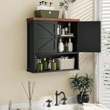 Farmhouse Bathroom Cabinet Wall Mounted Black Medicine Cabinet With Adjustable Shelf Bathroom Cabinet For Living Room Laundry Room - Black - View 8