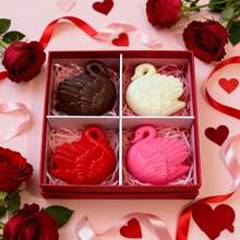 1 Set Valentine's Day Swan Silicone Mold (1pc), 6-Cavity Swan Shaped Soap Mold, Valentine's Day Swan Chocolate Cake Mold, Baking Tray, Suitable For Valentine's Day Candles, Jelly, Pancakes, Cakes And Desserts, Gift Set - Multicolor - View 5