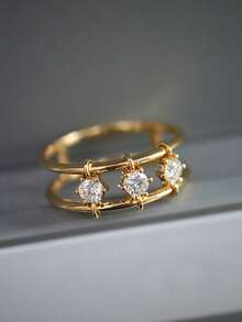 1 PC Glamorous Cubic Zirconia Ring For Women Wedding Engagement Valentine's Day Party Gift - 1# - View 1