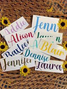 1pc Name Decal, Name Sticker, Custom Vinyl Name Decals, Decal For Water Bottles, Tumblers, Personalized Name Sticker Decal, Wedding Custom Stickers, Outdoor Stickers, Waterproof Transfer Paper, Car Stickers