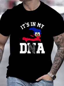 Haiti In My DNA Haitian Pride T-Shirt Haitian Flag Shirt T-Shirt Short Sleeve T-Shirt Women's Men's Graphic Tee Causal Tops - 100% Cotton Women's Casual Short Sleeve Crew Neck T-Shirt For Spring & Summer - Comfortable, Relaxed Fit, Printed Graphic Tee For  Sport Lovers-Unisex T-Shirt, Unisex T-Shirts - Black - View 10
