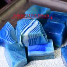 1 颗粉/蓝果冻玛瑙，形状不规则 | 表面光滑，内部有条纹和气泡 - 收藏家玛瑙礼物，送给爱人和家人，情人节家居装饰工艺品，婚礼装饰 - 彩色 - 查看 3