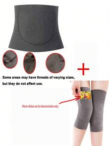 1pc Winter Thermal Double Pocket Waist Warmer Belt For Women, Warm Abdomen Protector With Pocket For Heating Pad, Thin Waist Belt