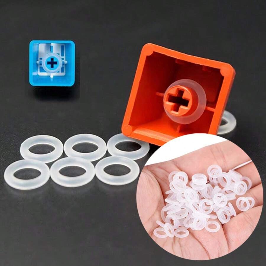 130pcs Silicone Gasket Sealing Rings, Mechanical Keyboard Switch Pads - Multicolor - View 1