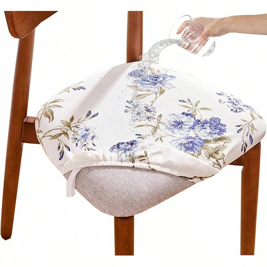 Stretch Non-Slip Soft Washable Dining Chair Covers Set Of 4, Yellow Cushion Slipcovers Kitchen And Dining Room Chairs - 19 - View 1